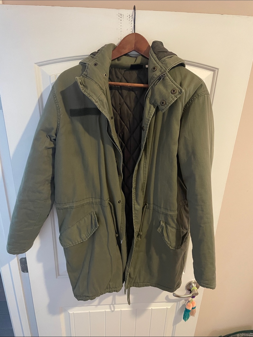 BDG Olive Green Military Field Jacket with Quilted Lining